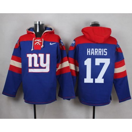 Nike Giants #17 Dwayne Harris Royal Blue Player Pullover NFL Hoodie