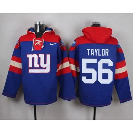 Nike Giants #56 Lawrence Taylor Royal Blue Player Pullover NFL Hoodie