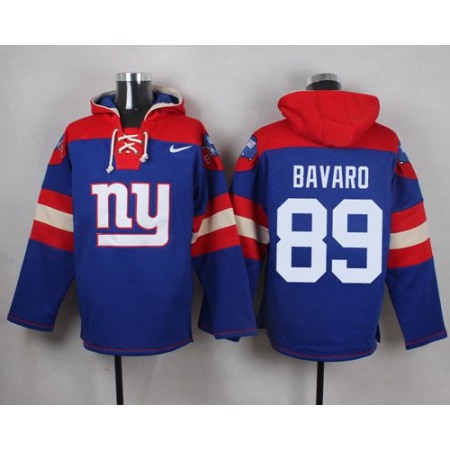 Nike Giants #89 Mark Bavaro Royal Blue Player Pullover NFL Hoodie