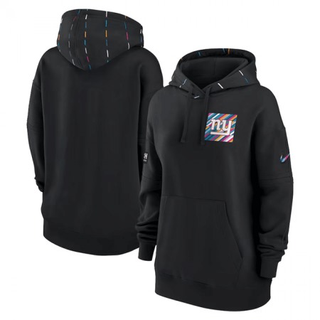 Women's New York Giants Black 2023 Crucial Catch Club Pullover Hoodie(Run Small)