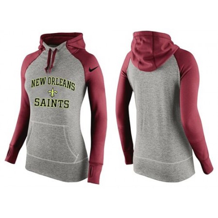 Women's Nike New Orleans Saints Performance Hoodie Grey & Red