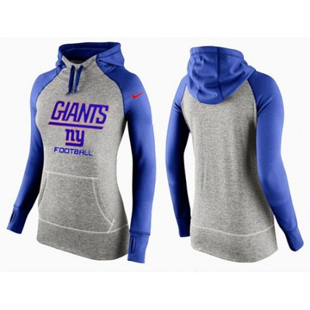 Women's Nike New York Giants Performance Hoodie Grey & Blue_1