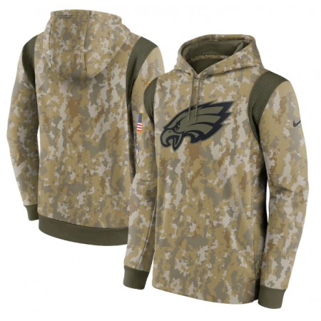 Men's Philadelphia Eagles Camo 2021 Salute To Service Therma Performance Pullover Hoodie