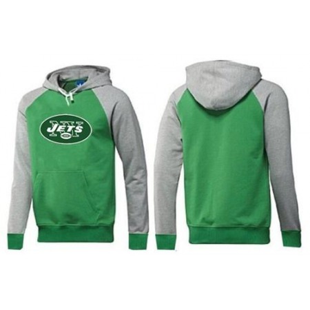 New York Jets Logo Pullover Hoodie Green & Grey