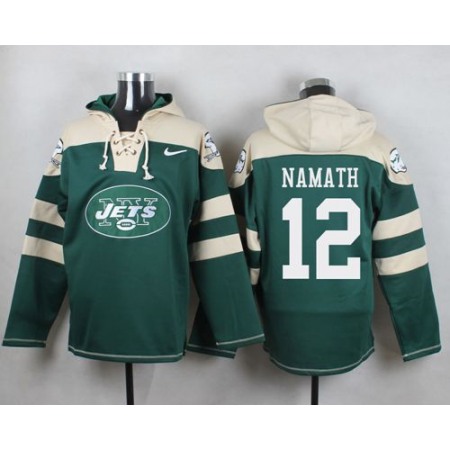 Nike Jets #12 Joe Namath Green Player Pullover NFL Hoodie