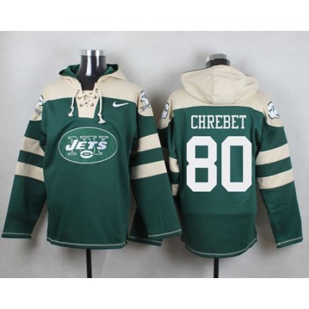 Nike Jets #80 Wayne Chrebet Green Player Pullover NFL Hoodie