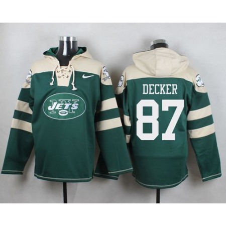 Nike Jets #87 Eric Decker Green Player Pullover NFL Hoodie