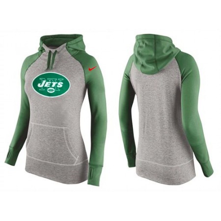 Women's Nike New York Jets Performance Hoodie Grey & Green_2
