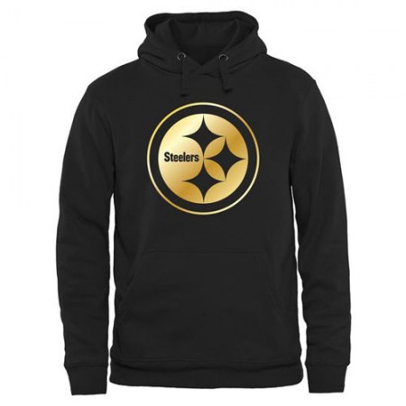 Men's Pittsburgh Steelers Pro Line Black Gold Collection Pullover Hoodie
