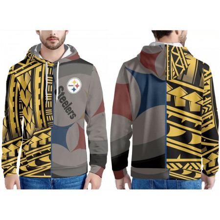 Men's Pittsburgh Steelers Yellow/Gold/Grey Pullover Hoodie
