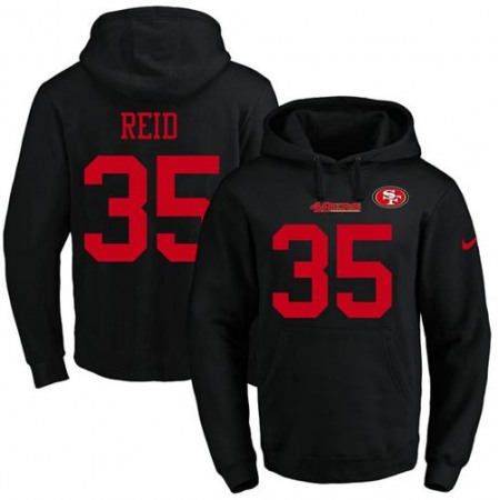 Nike 49ers #35 Eric Reid Black Name & Number Pullover NFL Hoodie