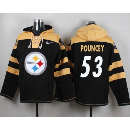 Nike Steelers #53 Maurkice Pouncey Black Player Pullover NFL Hoodie