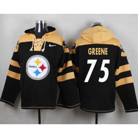 Nike Steelers #75 Joe Greene Black Player Pullover NFL Hoodie