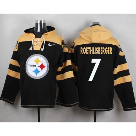 Nike Steelers #7 Ben Roethlisberger Black Player Pullover NFL Hoodie
