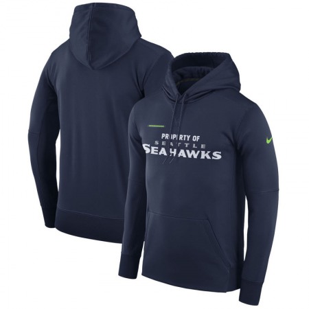 Men's Seattle Seahawks Nike Navy Sideline Property Of Performance Pullover Hoodie