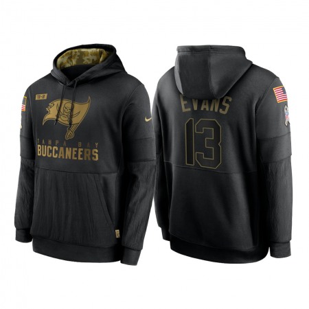 Men's Tampa Bay Buccaneers #13 Mike Evans 2020 Black Salute to Service Sideline Performance Pullover Hoodie