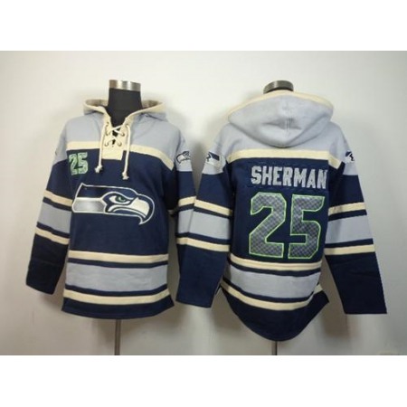 Nike Seahawks #25 Richard Sherman Navy Blue Sawyer Hoodie Sweatshirt NFL Hoodie