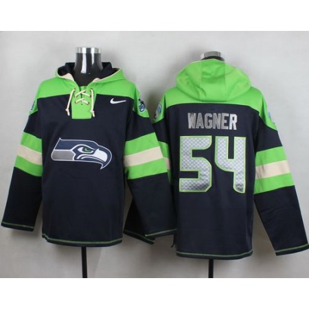 Nike Seahawks #54 Bobby Wagner Steel Blue Player Pullover NFL Hoodie