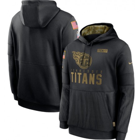 Men's Tennessee Titans 2020 Black Salute to Service Sideline Performance Pullover Hoodie