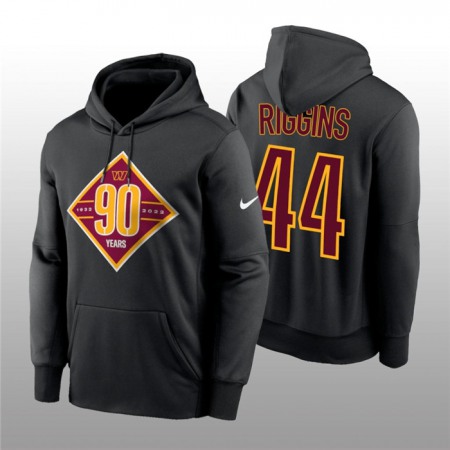 Men's Washington Commanders #44 John Riggins Black 90th Anniversary Performance Pullover Hoodie