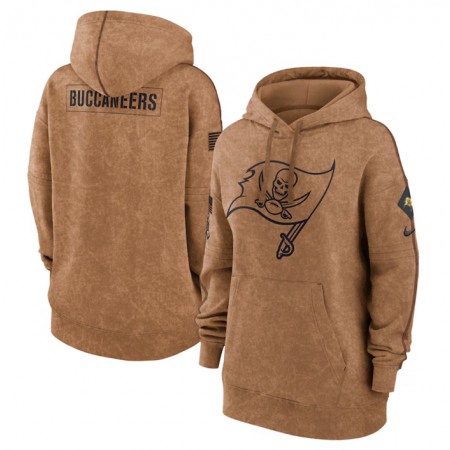 Women's Tampa Bay Buccaneers 2023 Brown Salute to Service Pullover Hoodie(Run Small)