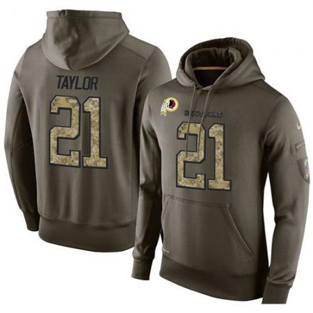 NFL Men's Nike Washington Redskins #21 Sean Taylor Stitched Green Olive Salute To Service KO Performance Hoodie