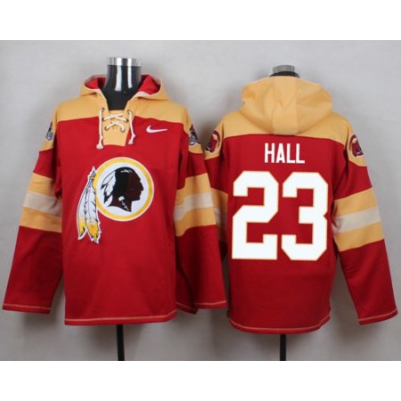 Nike Redskins #23 DeAngelo Hall Burgundy Red Player Pullover NFL Hoodie