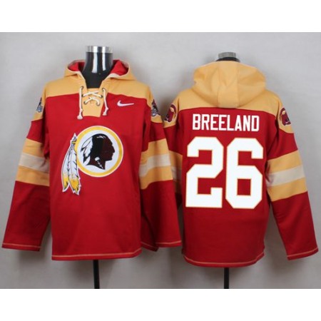 Nike Redskins #26 Bashaud Breeland Burgundy Red Player Pullover NFL Hoodie