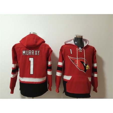Men's Arizona Cardinals #1 Kyler Murray Red Ageless Must-Have Lace-Up Pullover Hoodie