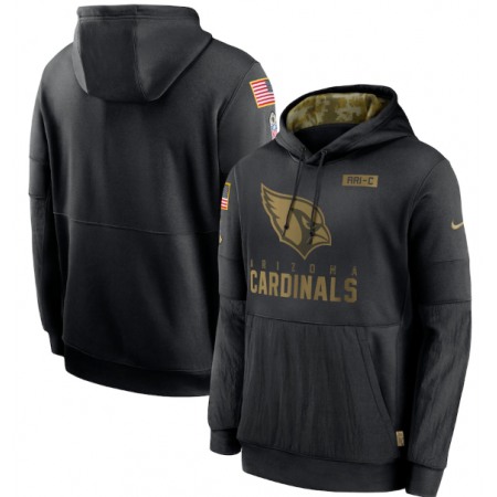 Men's Arizona Cardinals 2020 Black Salute to Service Sideline Performance Pullover Hoodie