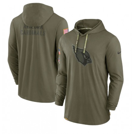 Men's Arizona Cardinals 2022 Olive Salute to Service Tonal Pullover Hoodie