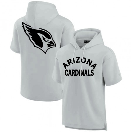 Men's Arizona Cardinals Gray Super Soft Fleece Short Sleeve Hoodie