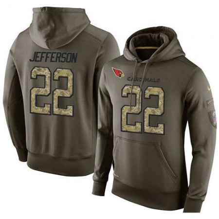 NFL Men's Nike Arizona Cardinals #22 Tony Jefferson Stitched Green Olive Salute To Service KO Performance Hoodie