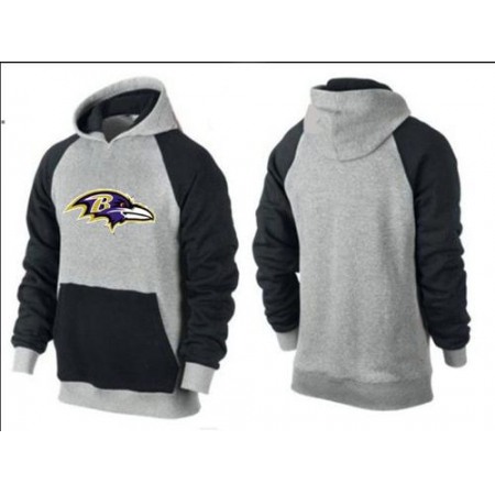 Baltimore Ravens Logo Pullover Hoodie Grey & Black