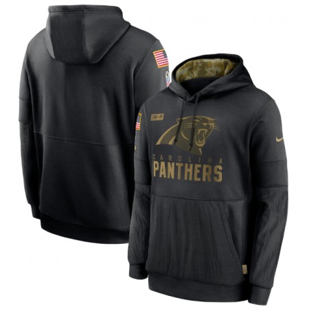 Men's Carolina Panthers 2020 Black Salute to Service Sideline Performance Pullover Hoodie