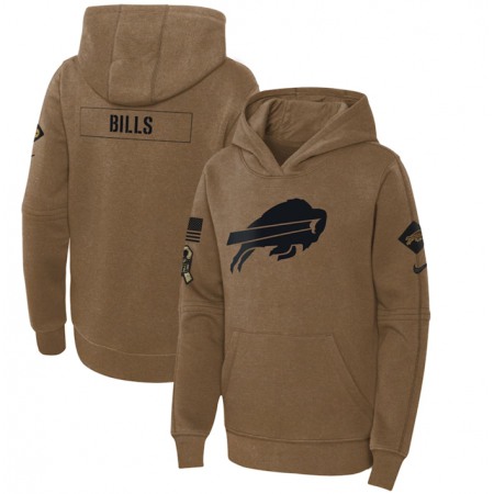 Youth Buffalo Bills 2023 Brown Salute to Service Pullover Hoodie