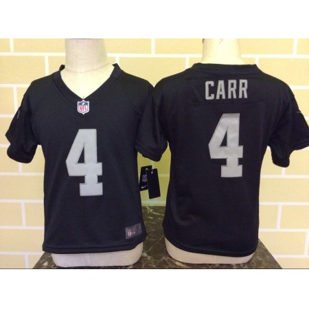 Toddler Nike Oakland Raiders #4 Derek Carr Black Stitched NFL Jersey