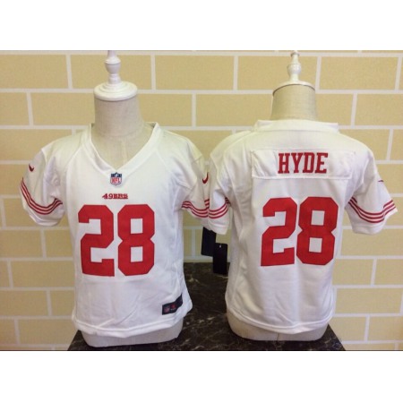 Toddler Nike San Francisco 49ers #28 Carlos Hyde White Stitched NFL Jersey