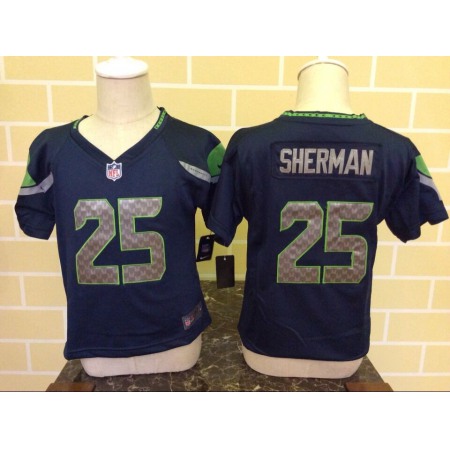 Toddler Nike Seattle Seahawks #25 Richard Sherman Navy Blue Stitched NFL Jersey
