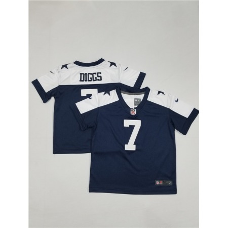 Toddlers Dallas Cowboys #7 Trevon Diggs Navy Thanksgiving Limited Stitched Jersey