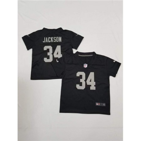 Toddlers Las Vegas Raiders #34 Bo Jackson Black Vapor Limited Stitched Jersey