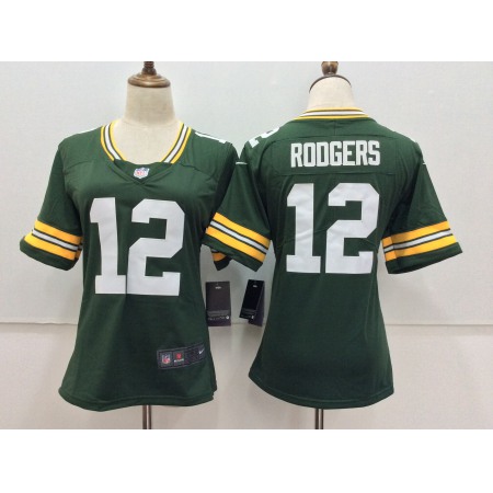 Women's Nike Green Bay Packers #12 Rodgers Green Limited Stitched NFL Jersey