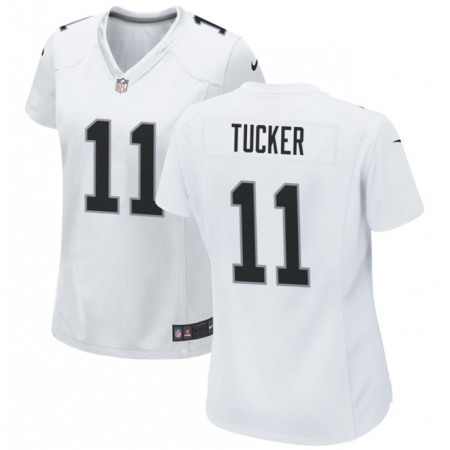 Women's Las Vegas Raiders #11 Tre Tucker White Stitched Jersey(Run Small)