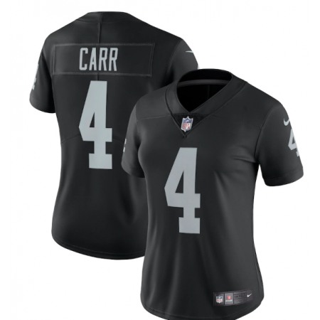 Women's Las Vegas Raiders #4 Derek Carr Black Vapor Untouchable Limited Stitched Jersey(Run Small)