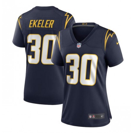 Women's Los Angeles Chargers #30 Austin Ekeler Navy Stitched Jersey(Run Small)
