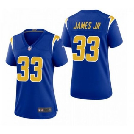 Women's Los Angeles Chargers #33 Derwin James Jr. Royal Vapor Untouchable Limited Stitched Jersey