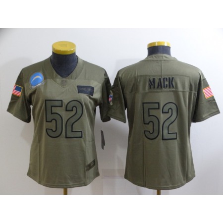 Women's Los Angeles Chargers #52 Khalil Mack Camo Salute To Service Limited Stitched Jersey(Run Small)
