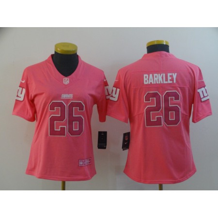 Women's New York Giants #26 Saquon Barkley Pink Vapor Untouchable Limited Stitched NFL Jersey(Run Small)