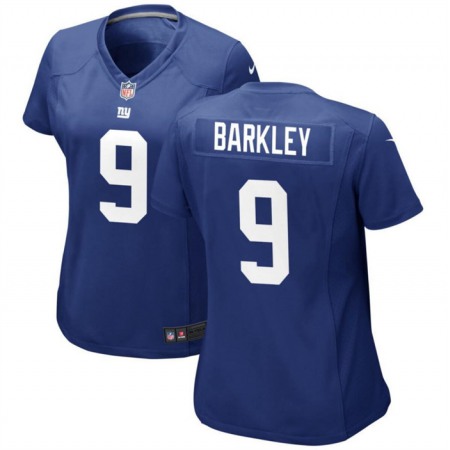 Women's New York Giants #9 Matt Barkley Blue Player Stitched Jersey(Run Small)