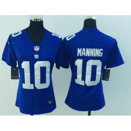 Women's Nike New York Giants #10 Eli Manning Blue Vapor Untouchable Limited Stitched NFL Jersey